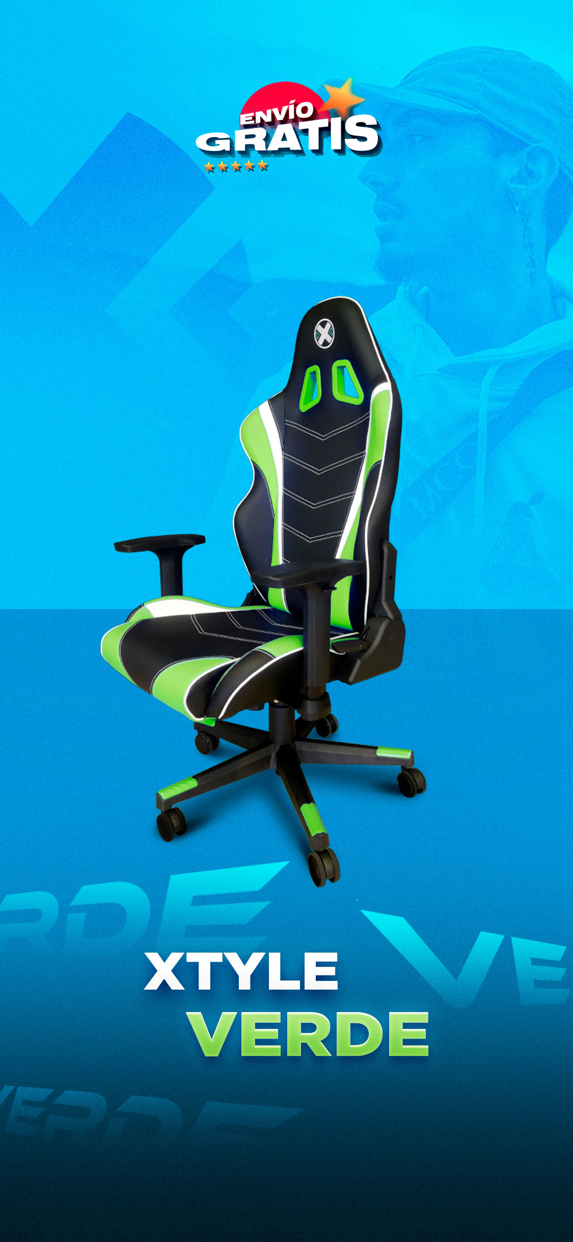 X Chair of color green