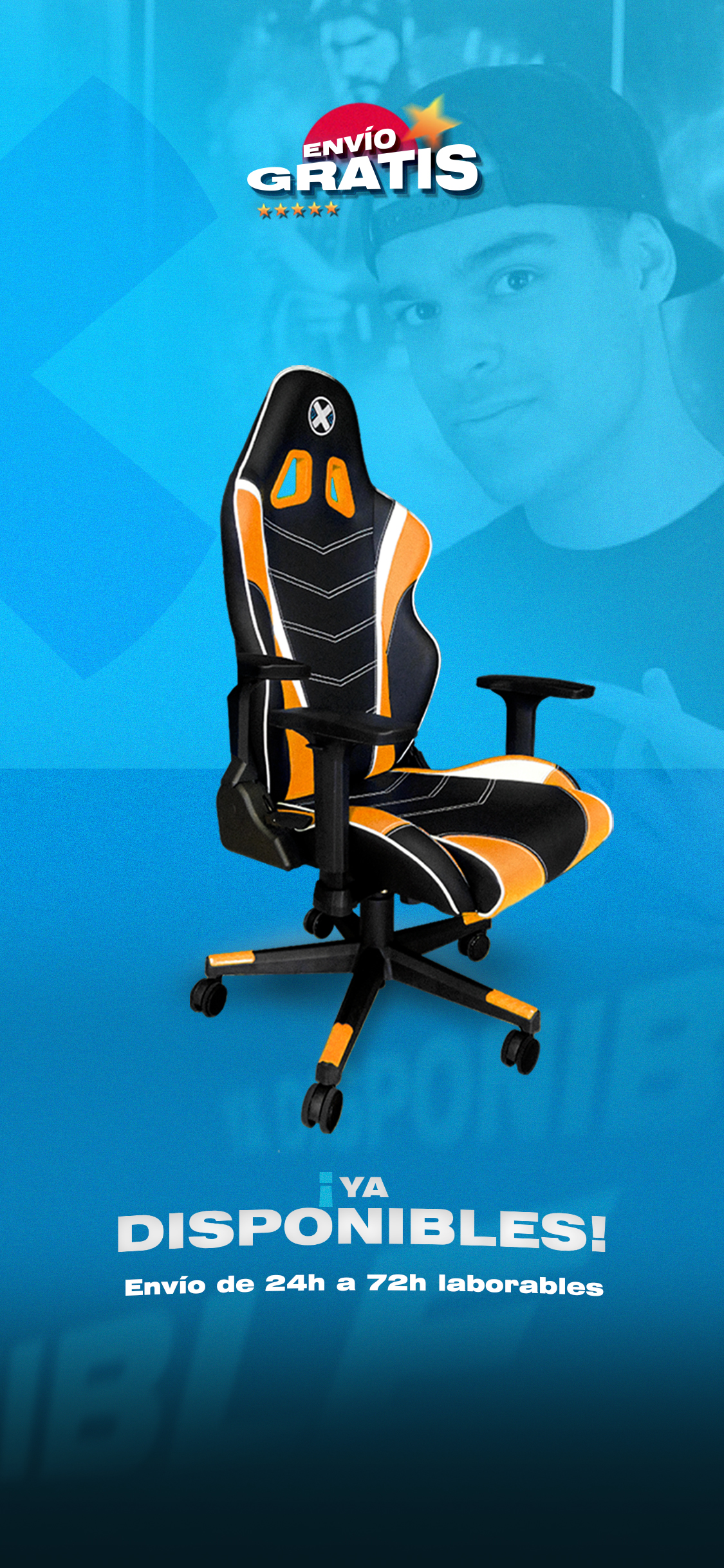 X Chair of color yellow