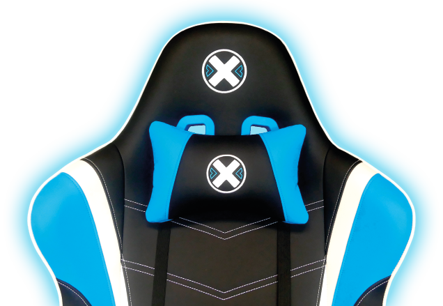 parte superior de una X Chair azul
