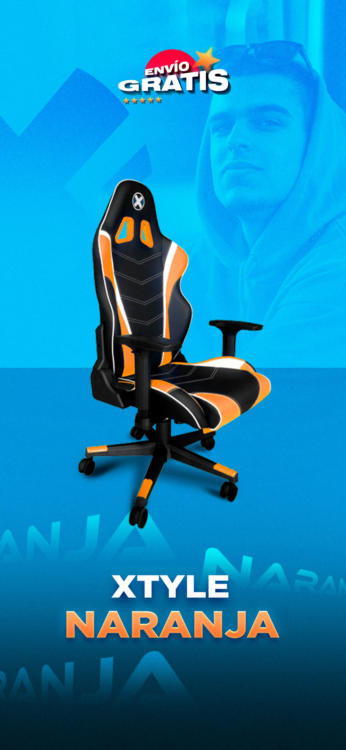 X Chair of color yellow